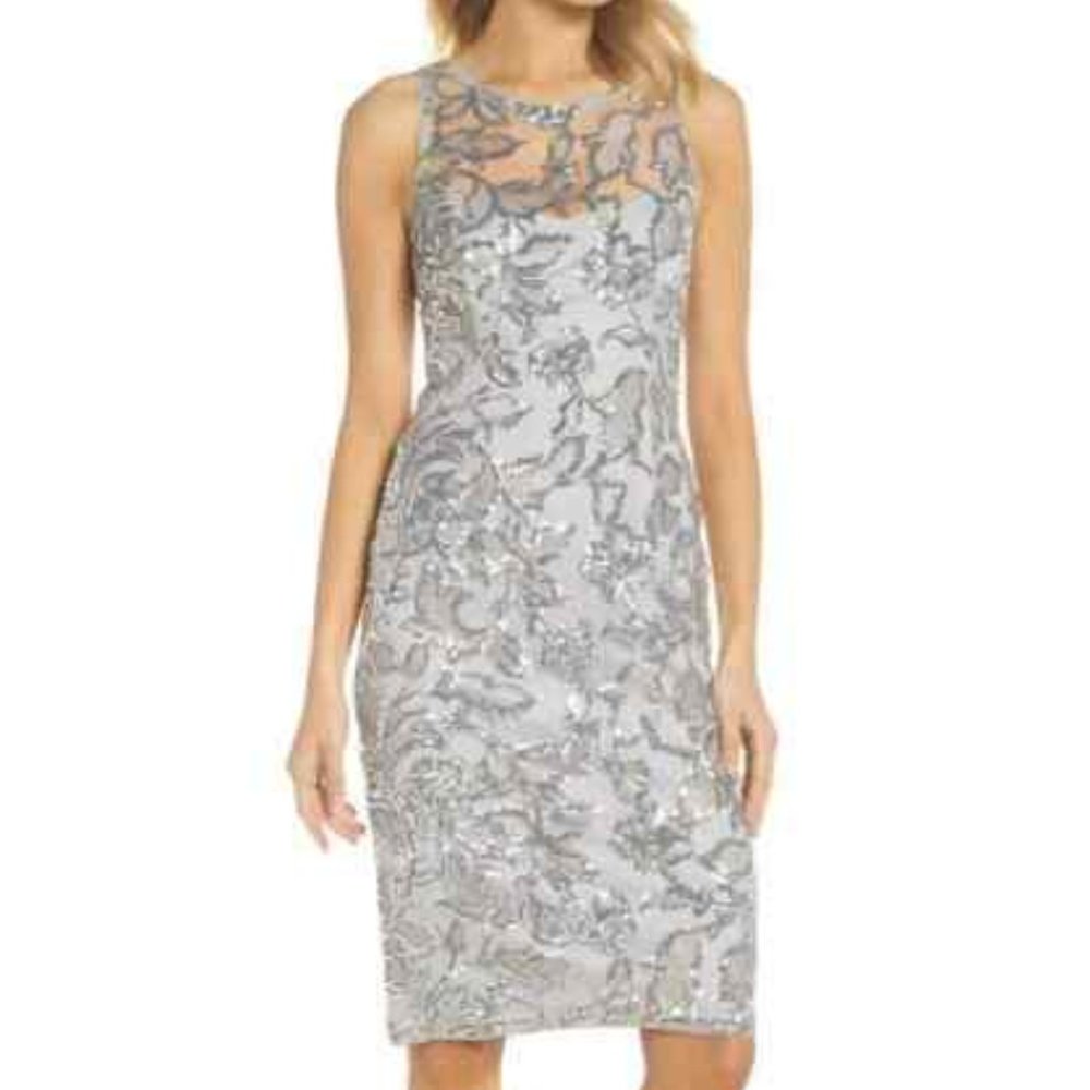 Adrianna Papell Formal Sequin Sheath Dress 12